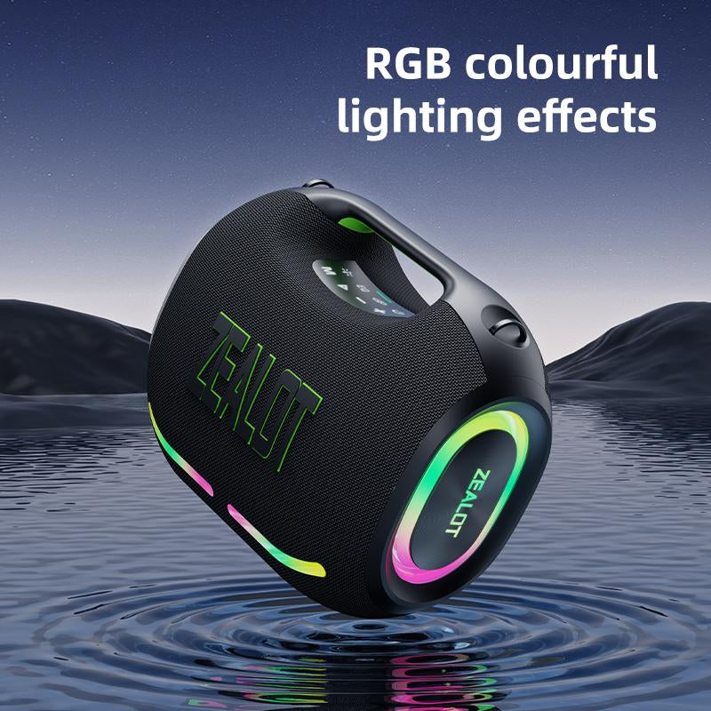 120W【Zealot】24000Mah/Limited/Offers Portable Speaker Bluetooth Speaker Party Speaker Waterproof IPX6 RGB Lights Power Bank TWS Supports TWS Pairing/Usb/Tf/Aux/Bt Smartphones. Ideal Choice for Family/Car/Pool Party/Bbq/Camping/Gift Giving