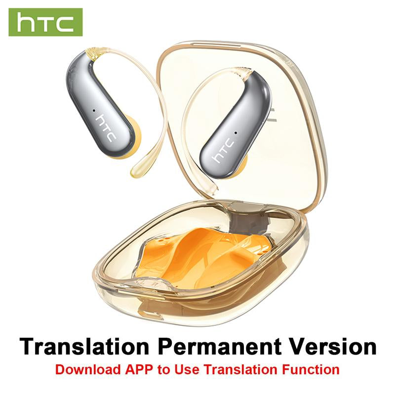 HTC NE38 OWS Wireless Translation Earbuds, Supports Real-Time Translation in 134 Languages with APP, Bluetooth 6.0 Earphones, IPX5 Waterproof, HIFI Sound Quality, Suitable for Office, Sports, Study and Audio Calls | Built-In Microphone | AI Headphones