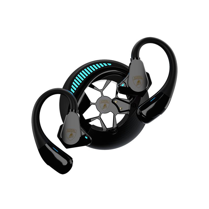 Lamborghini Official Wireless Earbuds | Sport Ear Hook Bluetooth 6.0 Headphones | Secure Fit, Deep Bass, Low Power Use| Comfortable for Running, Gym & Daily Calls Earphones with Long Endurance Audio Headset | Gifts for Men and Women