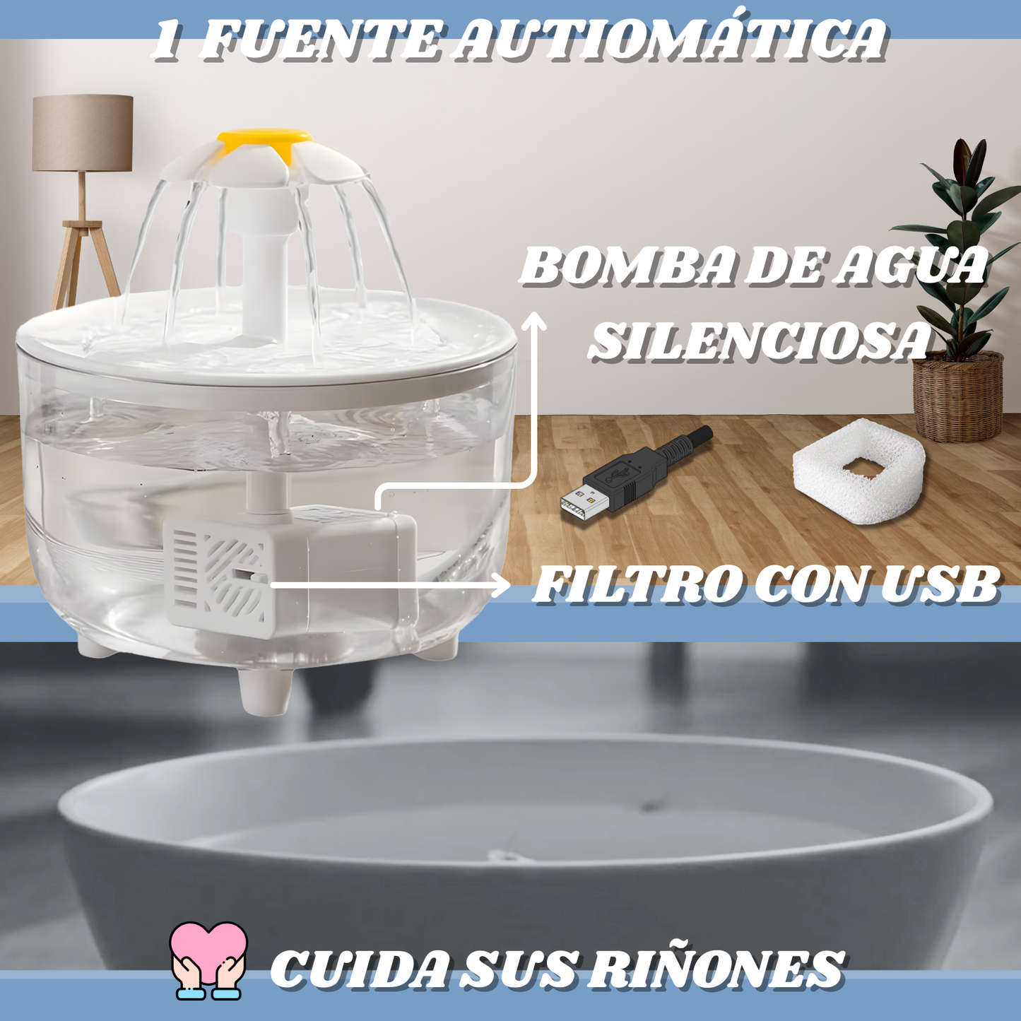 Fuente Automática Mini™ - Dispensador Automático y Silencioso (1L)