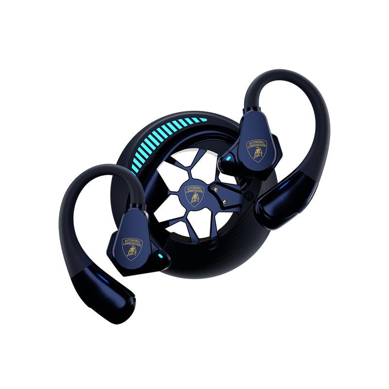 Lamborghini Official Wireless Earbuds | Sport Ear Hook Bluetooth 6.0 Headphones | Secure Fit, Deep Bass, Low Power Use| Comfortable for Running, Gym & Daily Calls Earphones with Long Endurance Audio Headset | Gifts for Men and Women