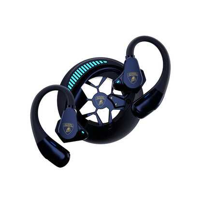 Lamborghini Official Wireless Earbuds | Sport Ear Hook Bluetooth 6.0 Headphones | Secure Fit, Deep Bass, Low Power Use| Comfortable for Running, Gym & Daily Calls Earphones with Long Endurance Audio Headset | Gifts for Men and Women