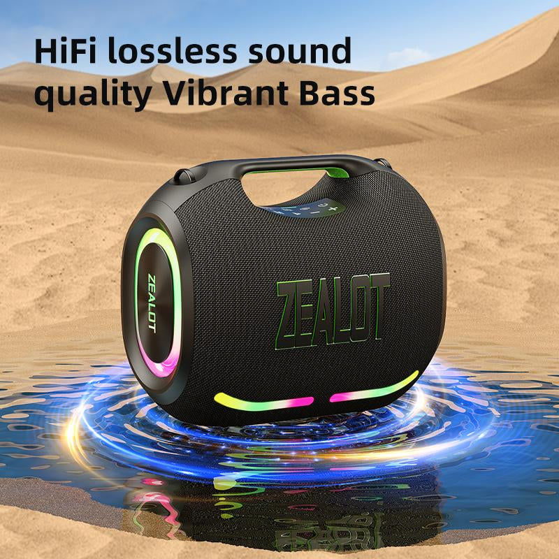 120W【Zealot】24000Mah/Limited/Offers Portable Speaker Bluetooth Speaker Party Speaker Waterproof IPX6 RGB Lights Power Bank TWS Supports TWS Pairing/Usb/Tf/Aux/Bt Smartphones. Ideal Choice for Family/Car/Pool Party/Bbq/Camping/Gift Giving