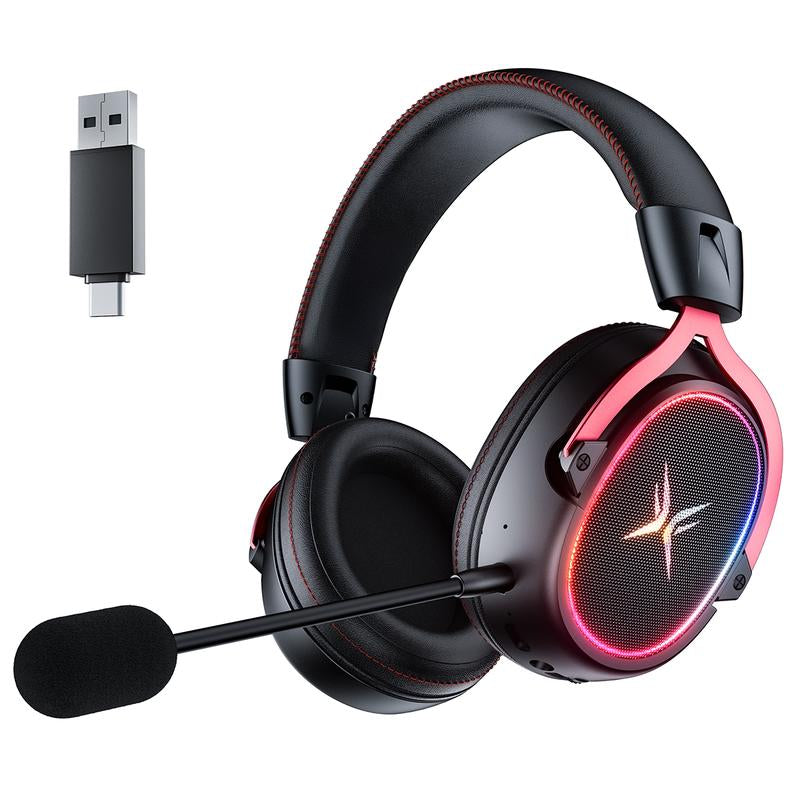 TAGRY K3 Gaming Headset - 7.1 Surround Sound - 50Mm Drivers - Memory Foam Cushion - Bluetooth 5.3-USB-A/C Dual Interface 2.4G - Wired 3.5Mm Audio Jack - for PC, Mac, PS4, Ps5,Switch, Xbox, Smart Phone, Laptop, Smart Watch, Tablet