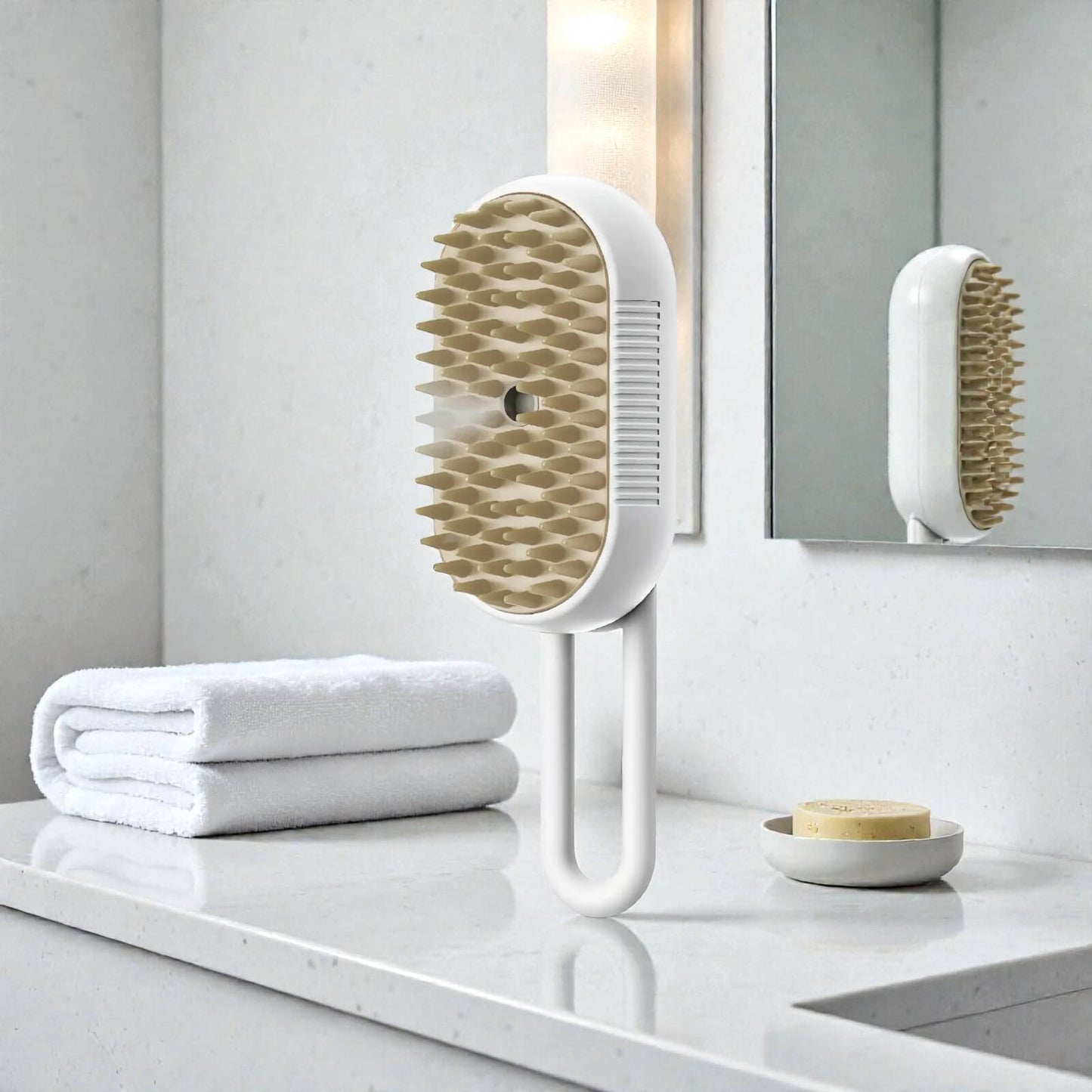 Cepillo a Vapor 3 en 1 Pro™: Masaje, Limpieza y Anti-Pelo (Recargable)