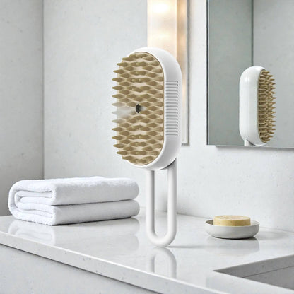 Cepillo a Vapor 3 en 1 Pro™: Masaje, Limpieza y Anti-Pelo (Recargable)