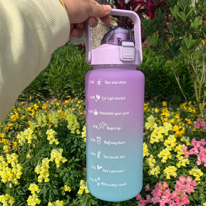 Water Bottle Motivational Drinking Bottle Sports Water Bottle with Time Marker Portable Reusable Plastic Cups Outdoor Travel Gym