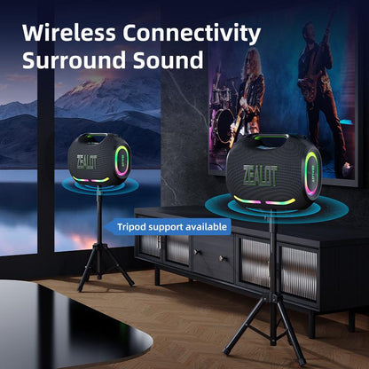120W【Zealot】24000Mah/Limited/Offers Portable Speaker Bluetooth Speaker Party Speaker Waterproof IPX6 RGB Lights Power Bank TWS Supports TWS Pairing/Usb/Tf/Aux/Bt Smartphones. Ideal Choice for Family/Car/Pool Party/Bbq/Camping/Gift Giving