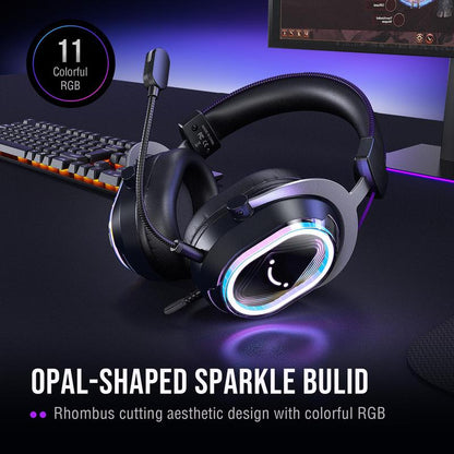 FIFINE Ampligame H13 - with Mic - 7.1 Surround Sound - Vibrant RGB Lighting - Ergonomic Ear Pads - Control Box, Streaming USB Headset for PC, PS5/PS4, Laptop, Mac