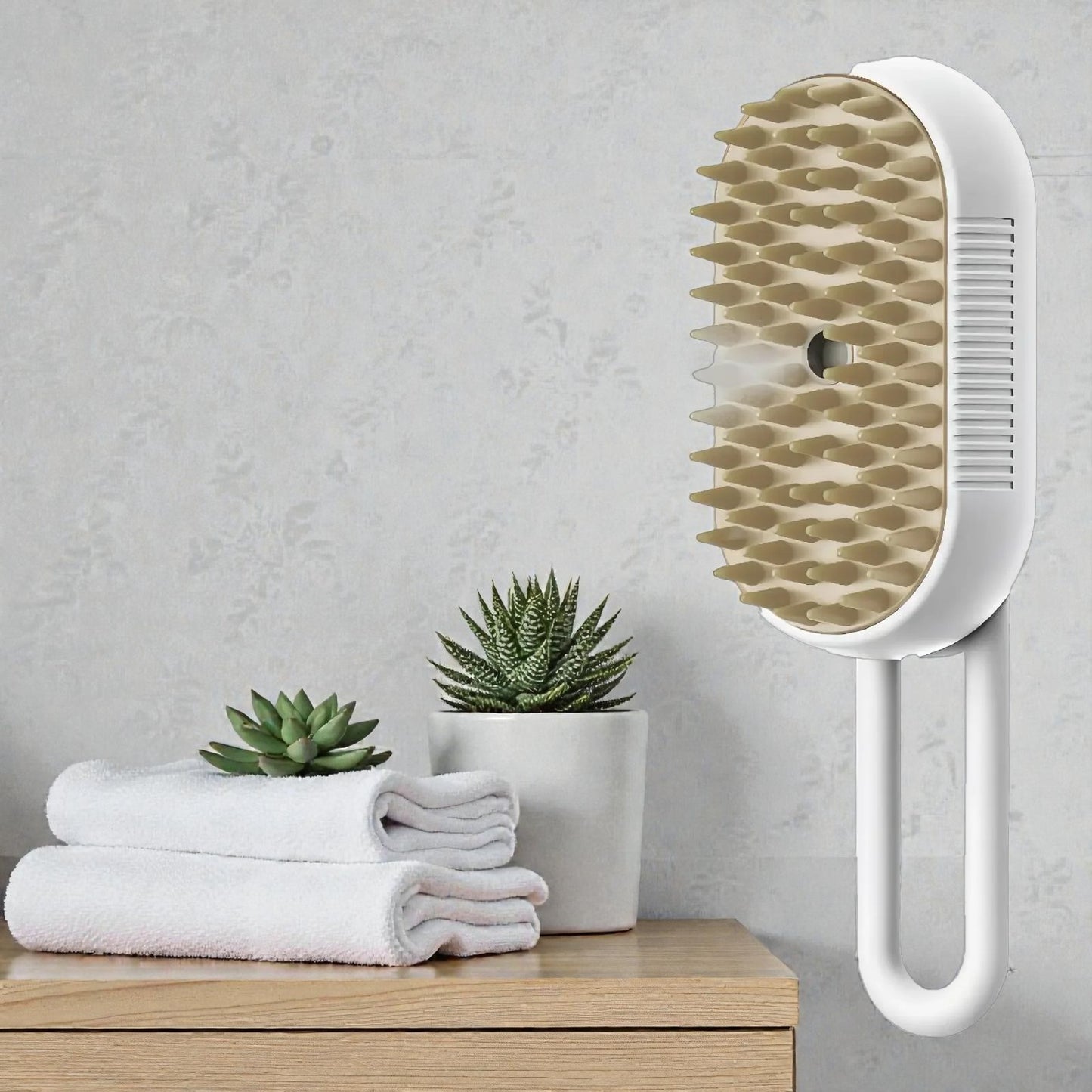 Cepillo a Vapor 3 en 1 Pro™: Masaje, Limpieza y Anti-Pelo (Recargable)